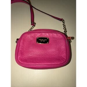 Michael Kors Hamilton small pebbled leather crossbody bag in hot pink